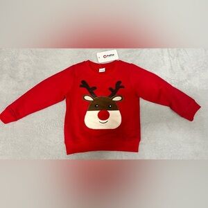 Christmas reindeer Embroidered baby boy or girl sweatshirts size 18-24 months